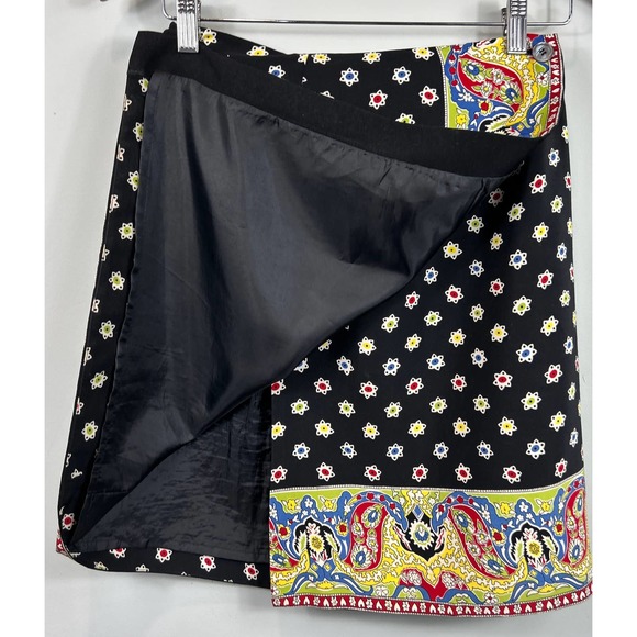 Vintage 90S Cambridge Dry Goods  Paisley and Stars Mini Wrap Skirt Size 4 - Picture 4 of 9